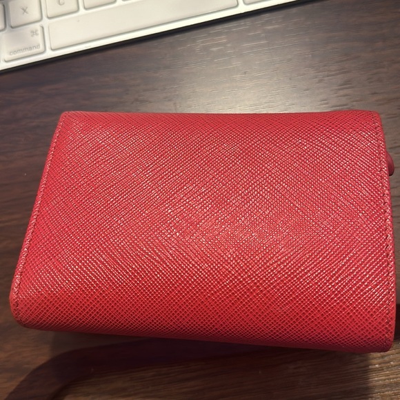 Prada Red Plaque Logo Trifold Wallet - Picture 5 of 10